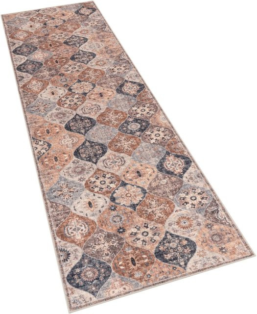 Waschbarer Teppich Sami in Beige im Vintage-Design, rutschfest und strapazierfähig, B/T: 80 x 300 cm - Bild 1