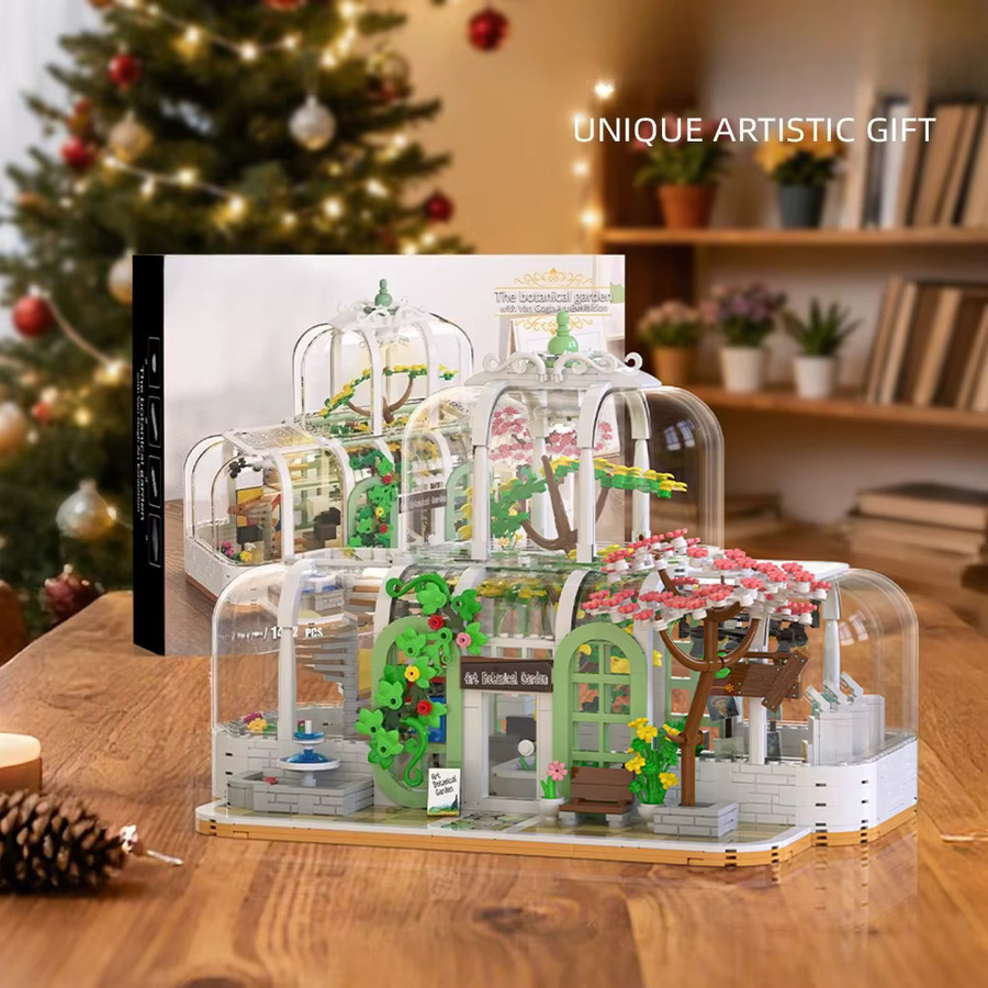 SixBricks MOC Kunst Transparent Baum Blume Haus, Bausteine Set - Bild 4