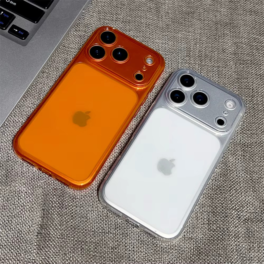 Matte durchscheinende Handyhülle für iPhone 17 16 15 14 13 Pro Max mit Kameraschutz aus weichem TPU in Transparent/Weiß - Bild 2
