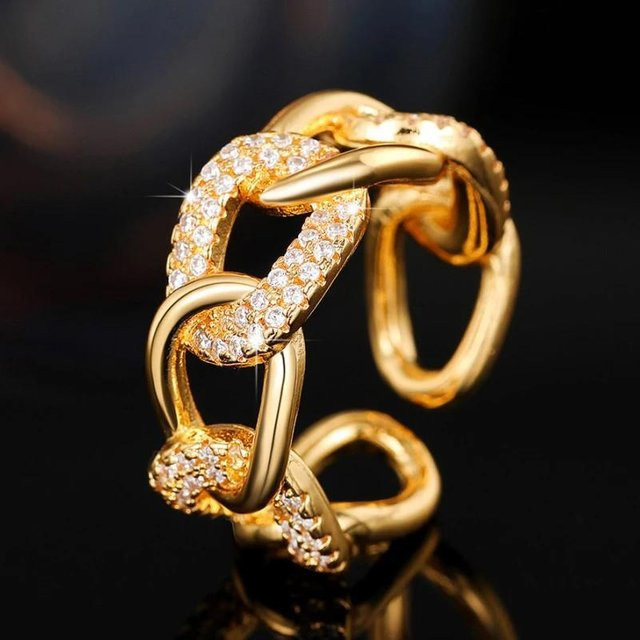 YIRAN Jewelry 5 Offener Ring, Zirkonia, Goldfarben, Damen - Bild 1