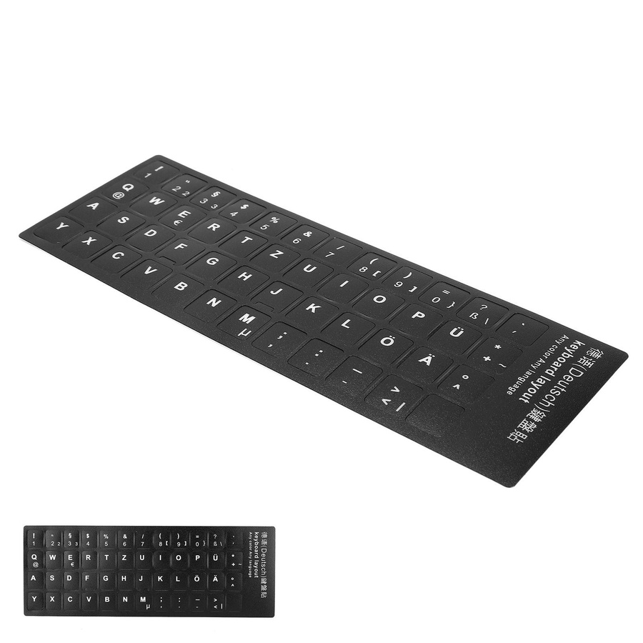 Koogeelife Deutsche Tastaturaufkleber für Desktop-Computer und Laptop in Schwarz - Bild 2