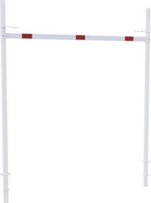 Schake Höhenbegrenzer aus Aluminium in Weiß-Rot mit einer Höhe von 300 cm und einer Durchfahrtsbreite von 300 cm - Bild 1