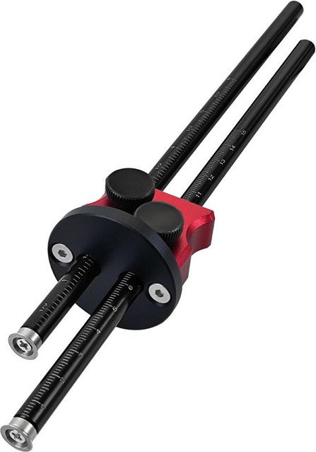 Kkmoon Holzbearbeitungs-Anreißnadel aus Aluminium mit metrischem und imperialem Anreißerblatt in Rot/Schwarz - Bild 1