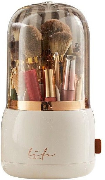 Make-up Pinsel Aufbewahrung, transparente Box, brown - Bild 1