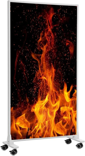 Könighaus Infrarotheizung Lagerfeuer mit Rollen, 800 W, Weiß - Bild 1