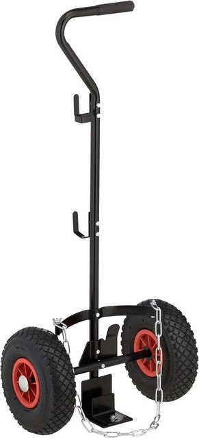 Relaxdays Gasflaschenwagen aus Stahl in Schwarz, verstellbar, B/T/H: 100 x 44 x 25 cm - Bild 1