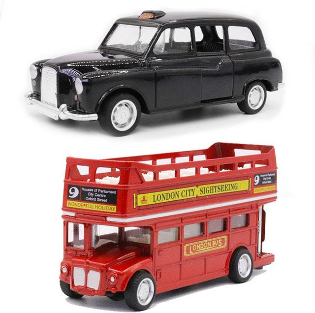 Linyi toy car London Bus Taxi, Modell Spielzeug, Metall, ab 4 Jahren - Bild 1