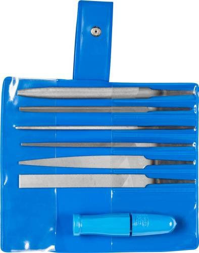PFERD Schlüsselfeilen-Set 7-tlg. Hieb 2 mit Schnellspannheft in Blau und Kunststofftasche, Länge: 100 mm - Bild 1