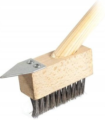 Stalco Drahtbürste für Pflastersteine aus Stahl mit Buchenholzgriff, Drahtstärke: 4,0 mm, Durchmesser: 35 mm - Bild 1