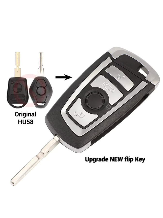 Jingyuqin EWS Flip Remote Key mit PCF7935AA ID44 Chip für BMW E38 E39 E46 M5 X3 X5 Z3 Z4 in Schwarz - Bild 3
