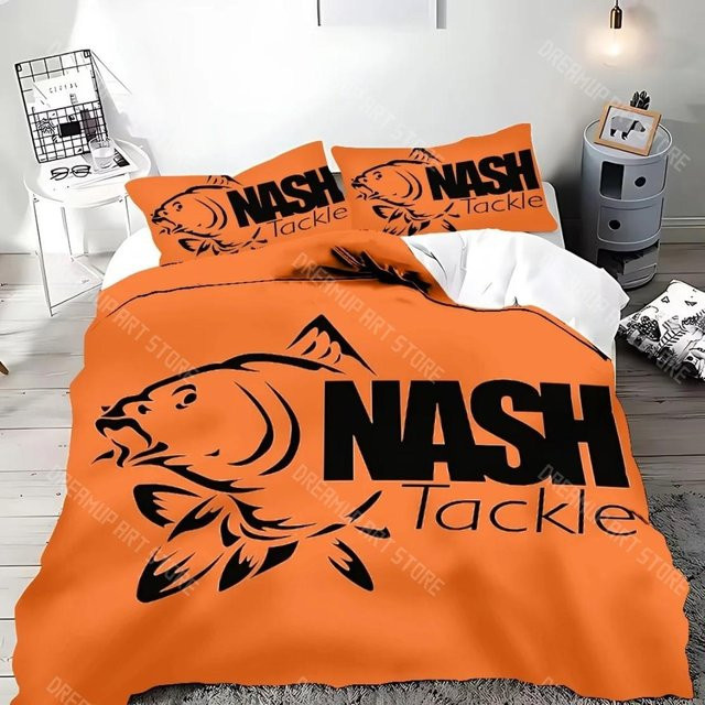 Bettwäsche Set Nash mit 3D-Angeln-Motiv von Your Warm Home in Orange, bestehend aus Bettbezug und Kissenbezug, B/H: 90 x 200 cm - Bild 1