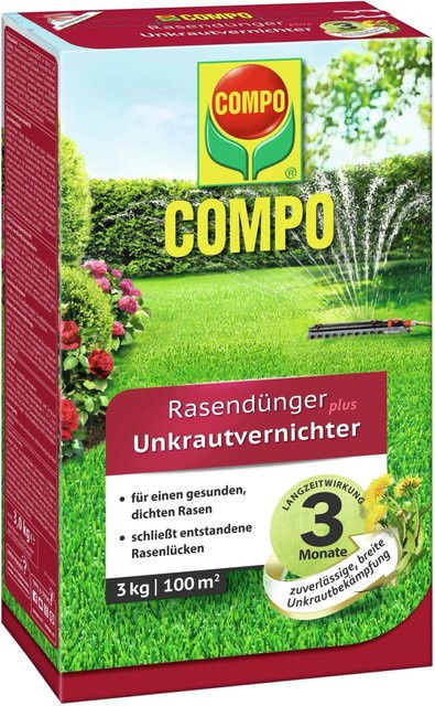 Compo Rasendünger plus Unkrautvernichter mit Slow-Release-Effekt, 3 kg - Bild 1