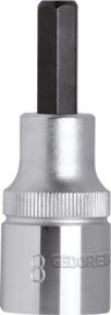 Gedore red Schraubendrehereinsatz Bit 6-kant, SW 10 mm, 1/2'' 12,5 mm, Stahl, Silber - Bild 1