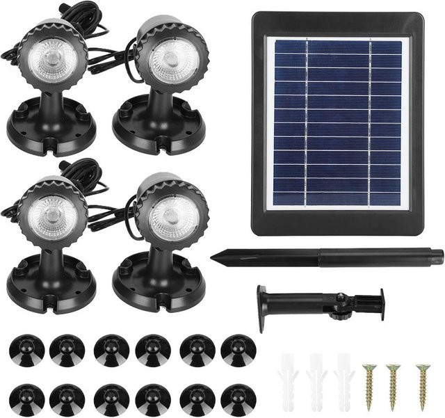 KONNWEI Solarladepanel für Aquarium und Teich mit Projektionslicht in Grau und Schwarz - Bild 1