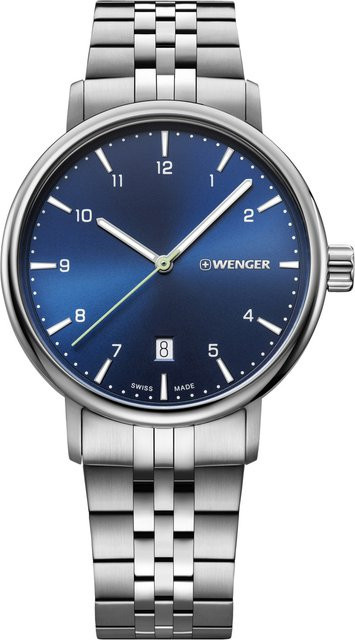 Wenger Herrenuhr, Quarz, Edelstahl, Blau, 40 mm, 10 ATM - Bild 1