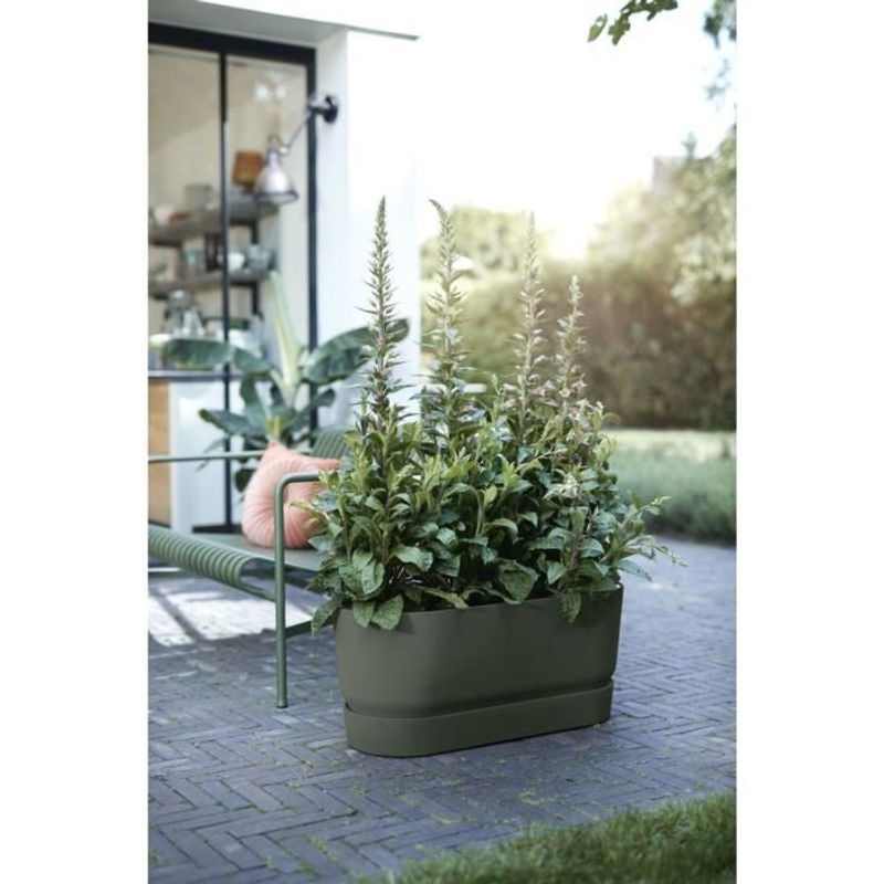 ELHO Pflanzkasten Greenville Terrasse mit Rädern, Blattgrün, B/T/H: 78 x 35 x 33,5 cm - Bild 3