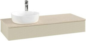 Villeroy & Boch Waschtischunterschrank Antao mit Frontstruktur und Beleuchtung, Grau lackiert, B/T/H: 120 x 50 x 19 cm - Bild 1