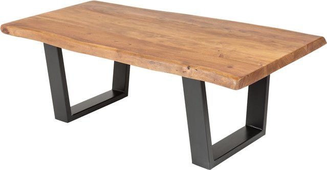 riess-ambiente Couchtisch MAMMUT aus Akazie Massivholz mit schwarzem Metallgestell, Breite: 110 cm - Bild 1