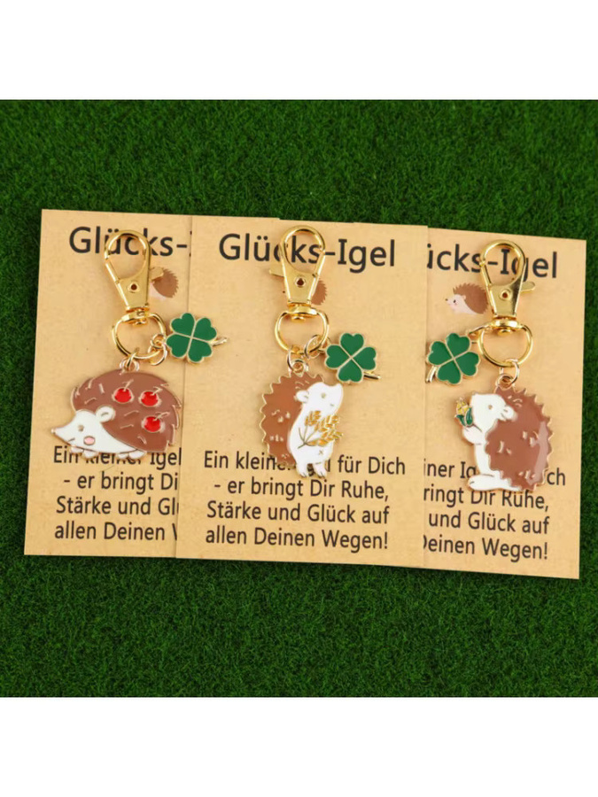 Schlüsselanhänger 3-teiliges Set, Igel und Kleeblätter - Bild 5