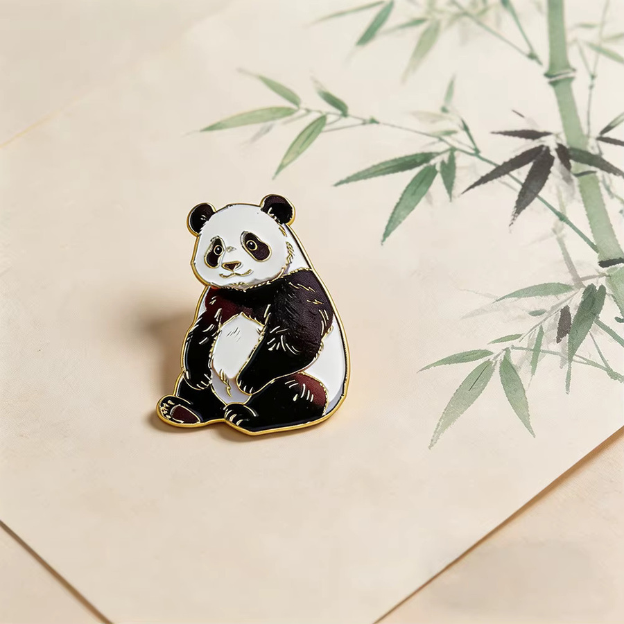 Reliatonny Brosche, Panda, Emaille, Unisex - Bild 2