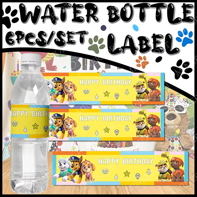 Paw Patrol Wasserflaschen-Etikettenaufkleber, Dekoration, DIY-Puzzle - Bild 3