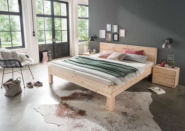 m&h Massivholz-Bett Mercur III in Braun, B/T: 180 x 200 cm