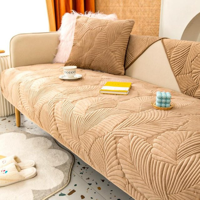 Super Six Samt-Sofabezug in Kaffeebraun, rutschfester und atmungsaktiver Plüsch-Möbelbezug mit Winterverdickung, Breite: 70 cm, Tiefe: 70 cm - Bild 1