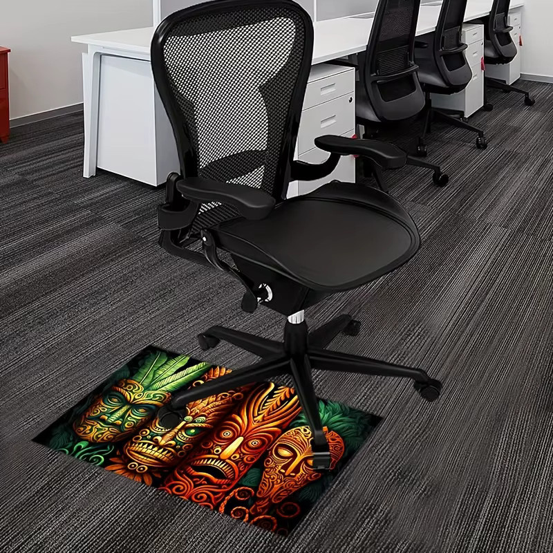VIKAMA Tiki Maskenteppich in Multicolour, rechteckiger Ethno-Teppich für Wohnzimmer, Schlafzimmer oder Eingangsbereich - Bild 4