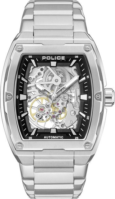 Police Herrenuhr Automatik, Edelstahl, Schwarz, 42 mm, 5 ATM - Bild 1