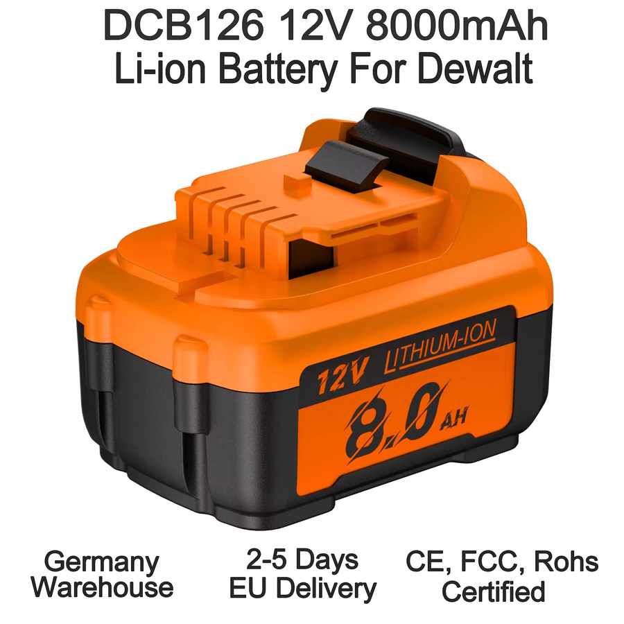 Bonacell DCB126 Li-Ion Ersatzakku 8000mAh für Dewalt 12V Werkzeuge, Farbe: Orange - Bild 2