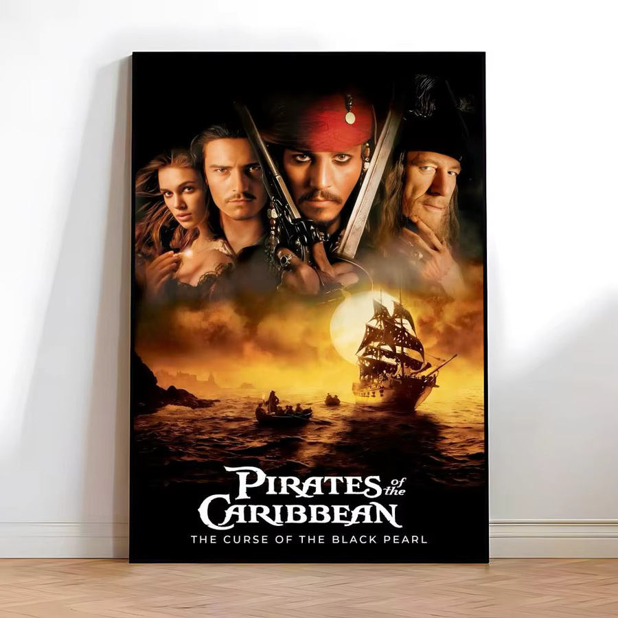 Potdemiel Wanddekoration Pirates Of The Caribbeans Gemälde mit Kalligraphie in Weiß und Multicolour - Bild 2