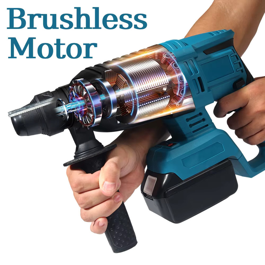 Makita LXT Akku Schlagbohrmaschine mit bürstenlosem Motor, 26 mm Cordless Bohrhammer in Blau, kompatibel mit 18V Makita Batterien - Bild 5