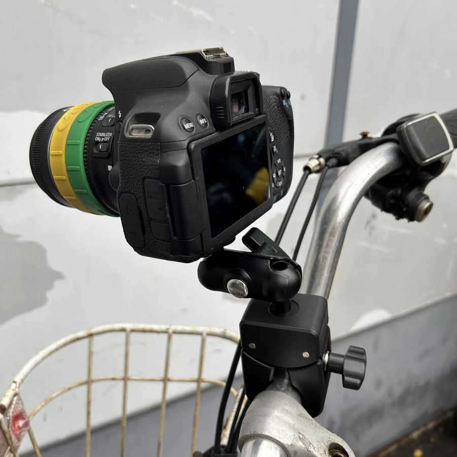 360x3 Motorrad-Sportkamera-Halterung und Handyhalterung für GoPro und Actionkameras in Schwarz - Bild 2