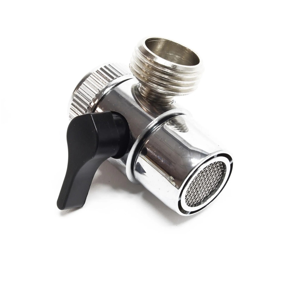 Naturewater Zweiwegehahn Wasserhahn Adapter für Auftischfilter in Chrom/Silber mit 3/8 Zoll Anschluss - Bild 2