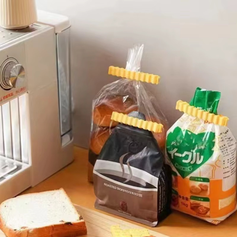 24 Stück Splitterförmige Beutelklammern in Gelb aus Kunststoff zum Versiegeln von Lebensmittelverpackungen und Einkaufstüten - Bild 3