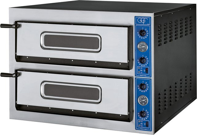 GGF Pizzaofen mit zwei Kammern für 12 Pizzen Ø 360 mm, 18 kW, silber/schwarz, B/T/H: 101 x 121 x 75 cm - Bild 1