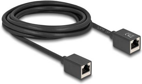 Delock 90332 RJ45 Patchkabel CAT 6a S/FTP Ethernet LAN, Schwarz, Länge: 3,00 m - Bild 1