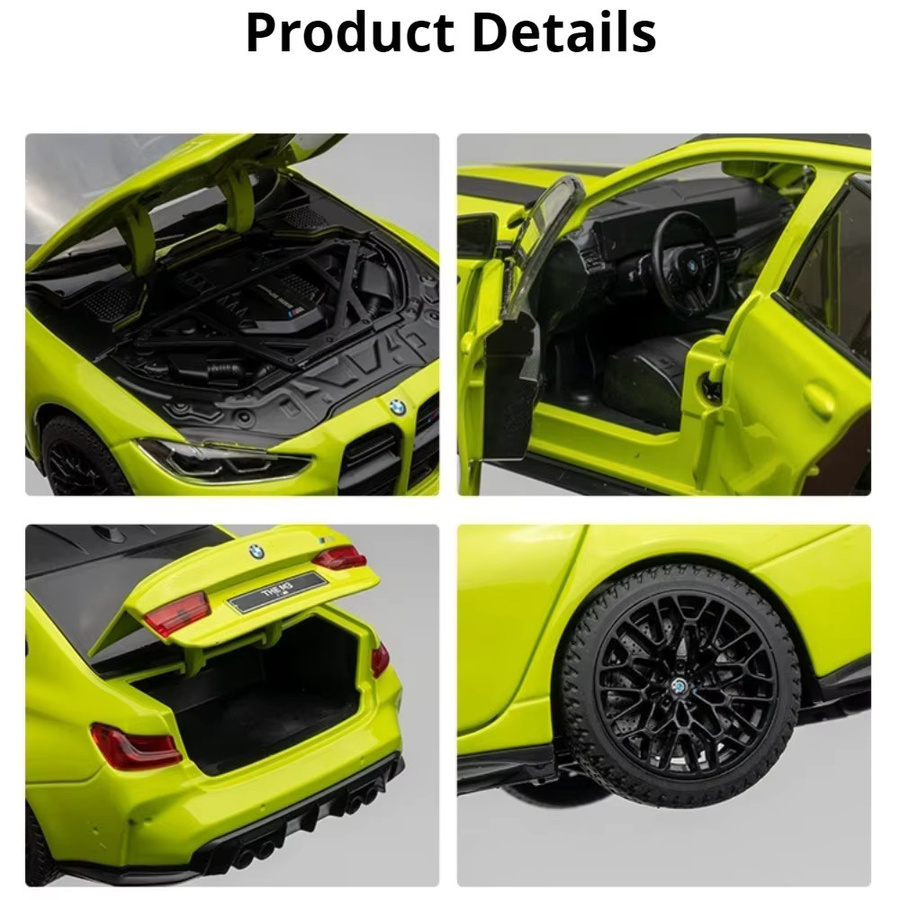 MAKEDA M3 CS LCI 325LI, Spielzeugmodell, 1:24, Metall, Weiß, mit Licht und Sound - Bild 3