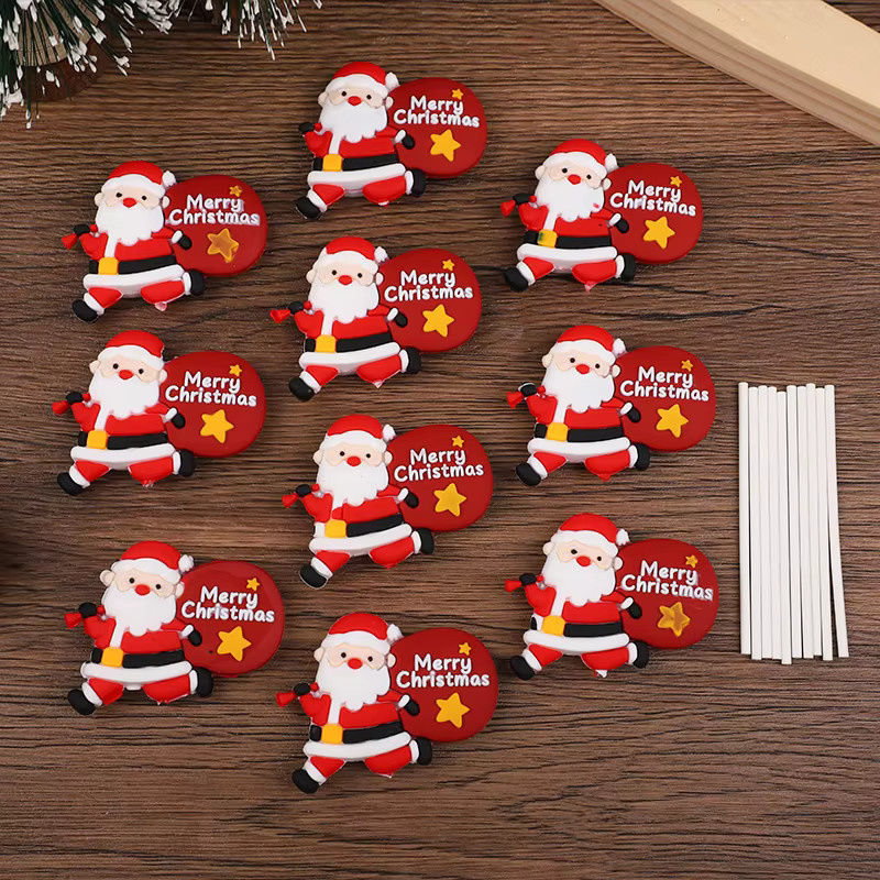 ZQNYCY Weihnachtliche Santa Claus Kuchen Topper Set in Multicolour für Cupcakes und Desserts - Bild 3