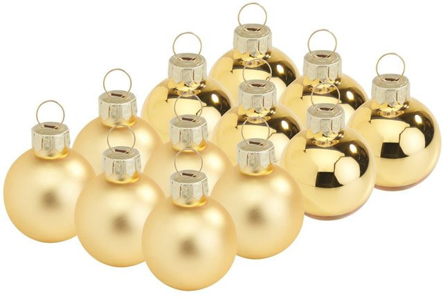 VBS Weihnachtskugeln Mini aus Kunststoff in Gold, Durchmesser: 3 cm - Bild 1