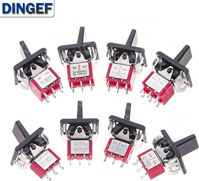 DNIGEF Mini Paddle Kippschalter SH T80-R Serie, 5A/125VAC, Snap-in Panel Mount - Bild 1