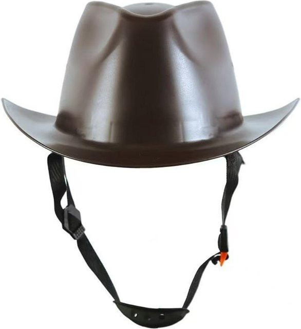 Ruihang Western Cowboy Hartschalenhelm aus hochdichtem Polyethylen mit Vollkrempe in Schwarz, Weiß, Beige oder Braun - Bild 1