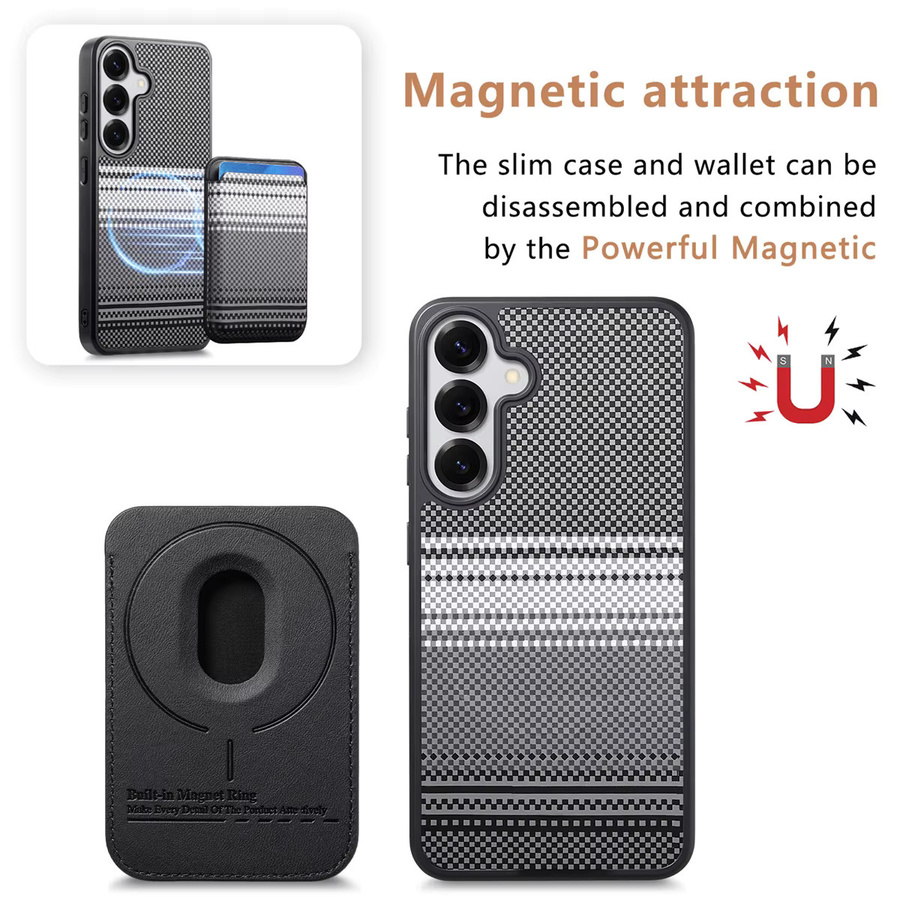 2-in-1 Magnetische Lederhülle mit abnehmbarer Brieftasche und kabelloser Ladefunktion für Samsung Galaxy S26 Ultra S25 S24 Plus in Braun - Bild 2