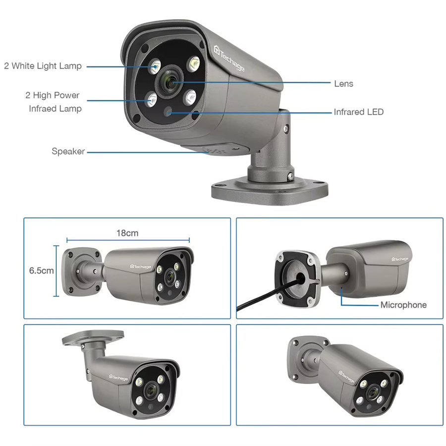 Techage Smart AI IP Überwachungskamera mit PoE-Unterstützung für Apartment und CCTV - Bild 6