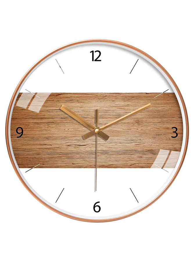 Vintage Wanduhr im Bauernhaus-Stil mit Holzoptik, rund, lautlos, Farbe: Braun/Schwarz, Durchmesser: 20,3 cm - Bild 6