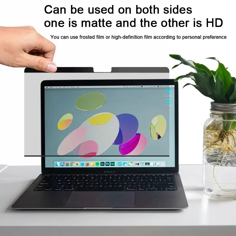 DeamLi Magnetischer Sichtschutz Blendschutz und Anti-Blaulicht-Folie für MacBook M4 M3 M2 Pro 14 16 Air 15 13 in Schwarz - Bild 5