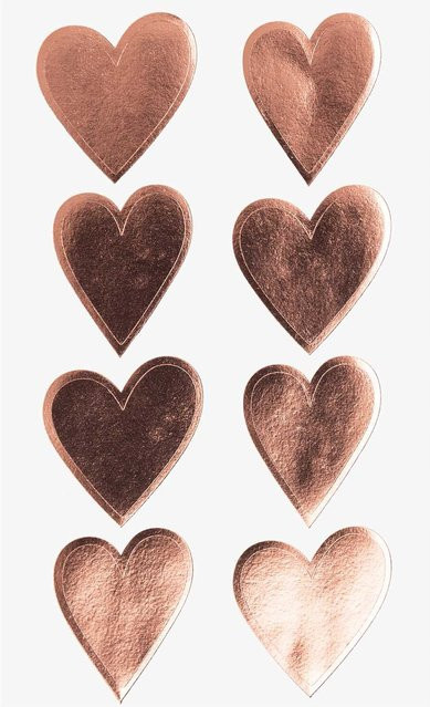 Rico Design Paper Poetry Sticker Herzen, 4 Blatt, Roségold - Bild 1