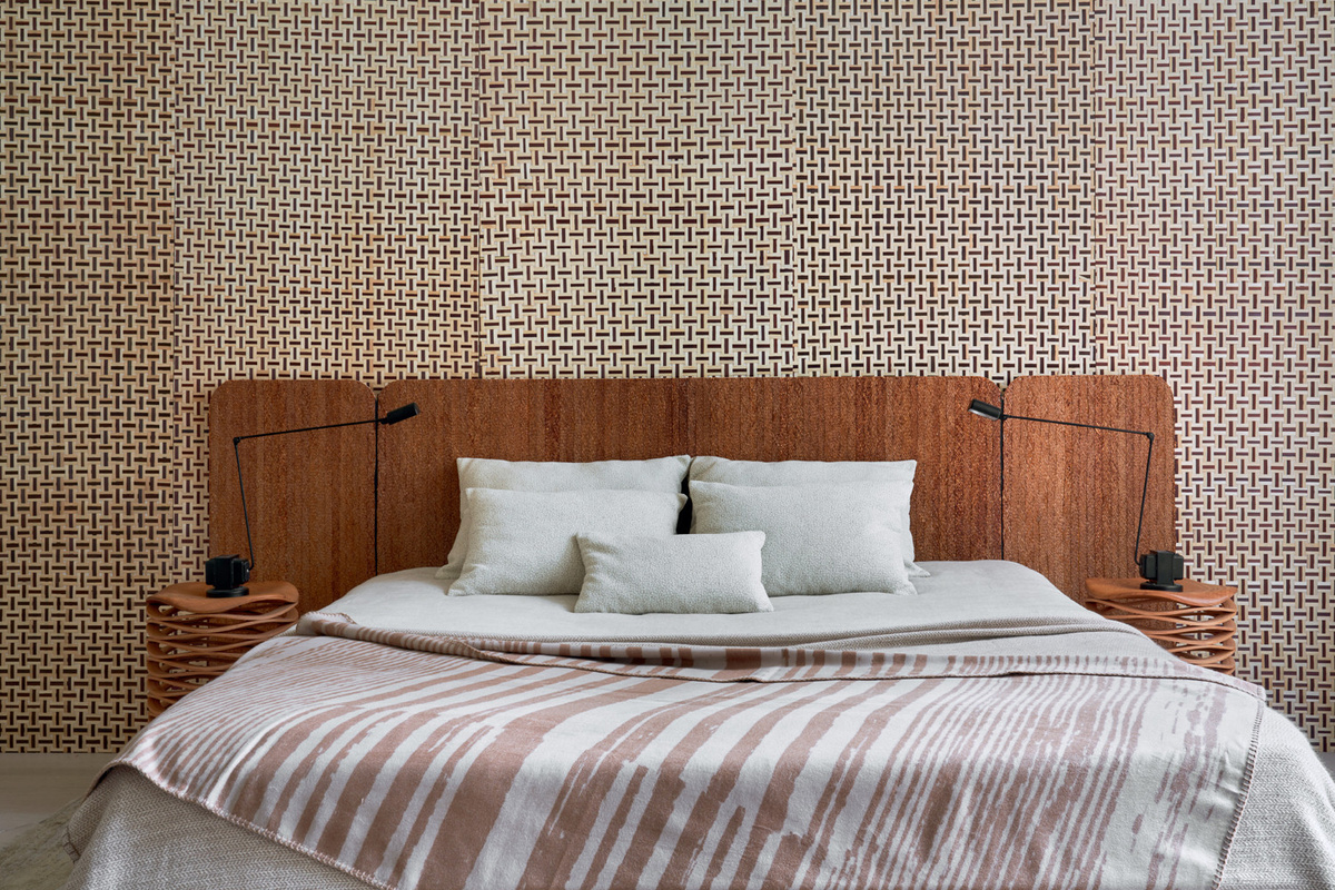 CMO Paris Tapete Bambou Bi-Couleur in Naturel Tabac mit geometrischem Design aus Vlies in Braun und Beige - Bild 1