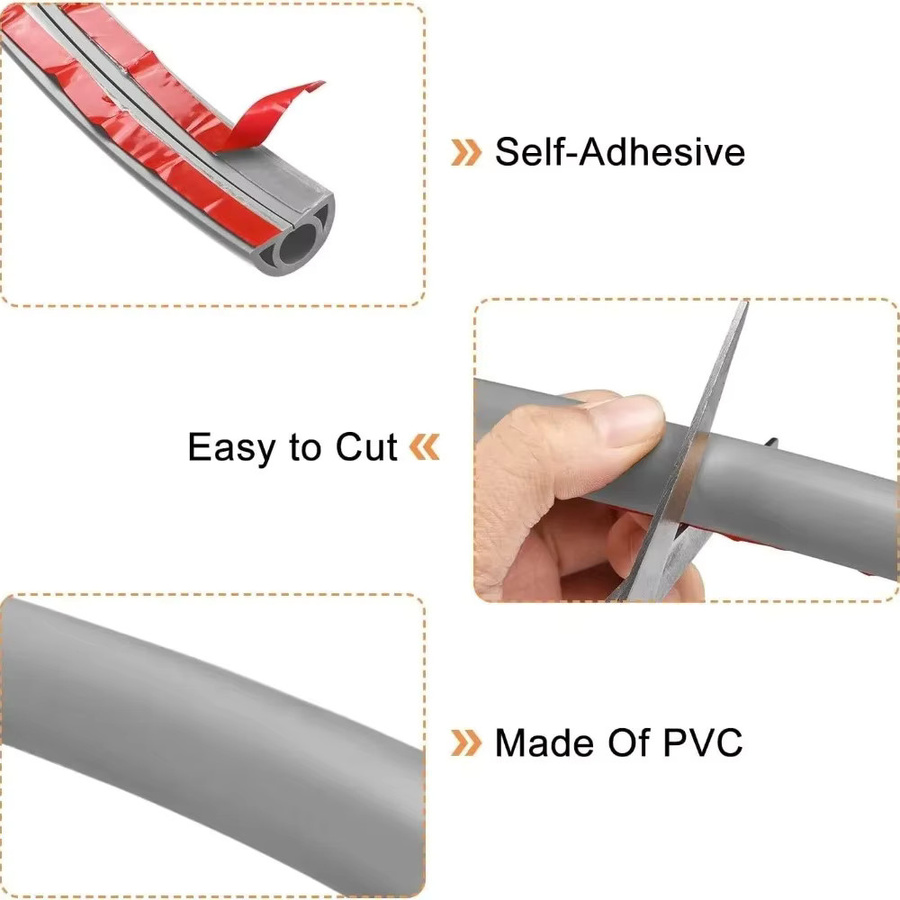 PVC Kabelkanal als weiche Kabelabdeckung zur Wandmontage, Farbe: Braun, Länge: 100 cm, Breite: 2 cm - Bild 4