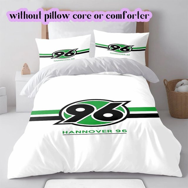 Lalilata Home Hannover 96 Muster Bettwäsche Set aus Polyester, Farbe: Weiß, B/H: 260 x 240 cm, inklusive 1 Bettbezug und 2 Kissenbezügen - Bild 1